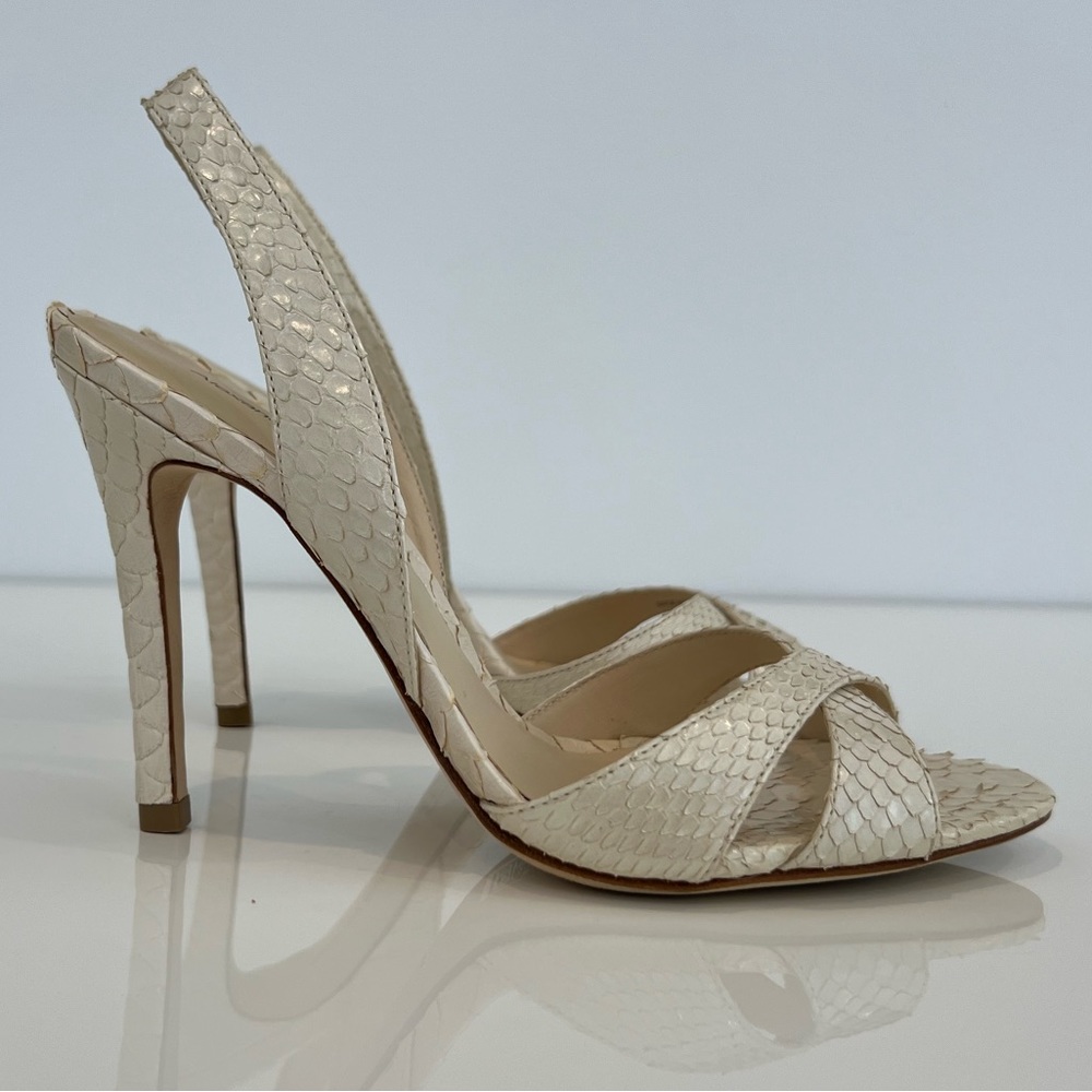 Alexandre Birman Ivory Exotic Python Sandals 7.5 - image 8